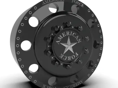 6 models of american force wheels 3D Model Pack