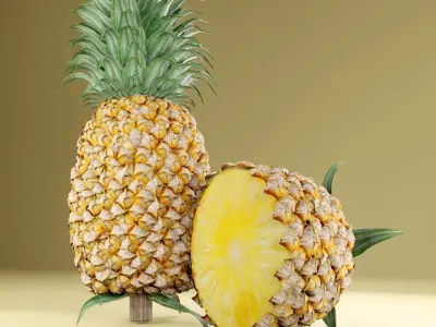  Fresh pineapple Fruit 3D model