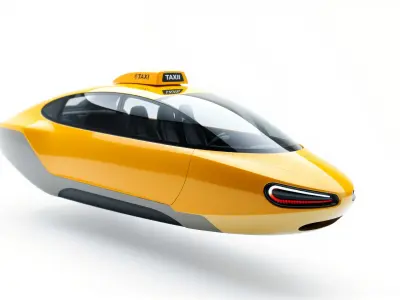 Flying Futuristic Taxi Vehicle Model Low-poly 3D model