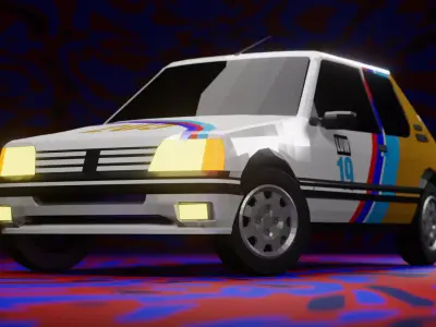 Game ready Peugeot 205 GTI - Livery - Non-Livery Low-poly 3D model