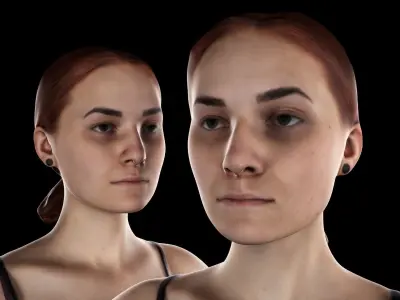 Girl with tattoo on hip 47 Low-poly 3D model