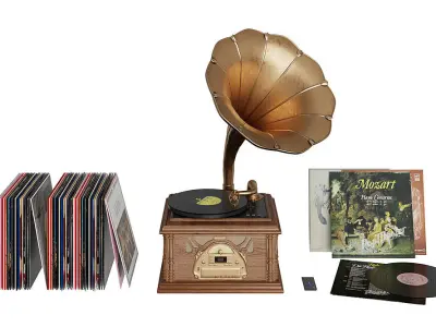 Classic Gramophone BLENDER 3D Model Cycles 3D model