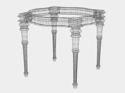 Carved coffee table for cnc 16 3D model