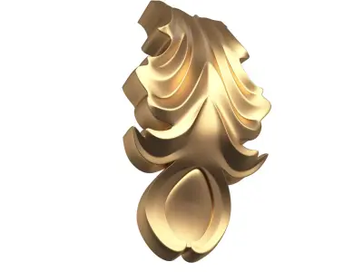 Leave Ornament Plaster Molding Decoration CNC 2 Low-poly 3D model