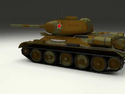 T-34 85 Interior Engine Bay Full Camo 3D model
