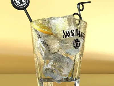 Jack Daniels Whiskey Glass 3D model