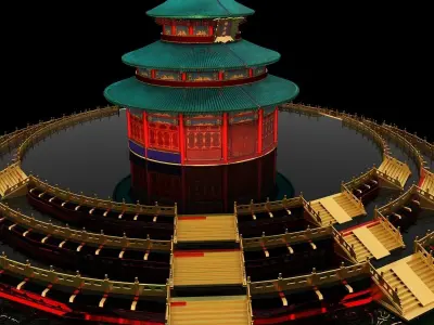 Chinese palace temple 3D model