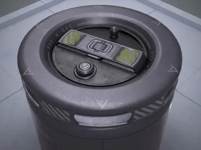 Sci-Fi Barrel Low Poly PBR Low-poly 3D model