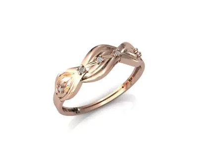 Women Ring Diamond Stone STL 3DM Lightweight Printable 3D print model 60