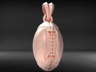 American Football Ball  Sport Game Fan Charm Pendant Necklace 3D print model