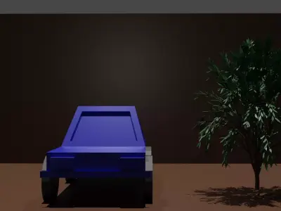 car tree Low-poly 3D model