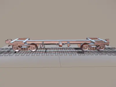 Railway Car Frame Low-poly 3D model