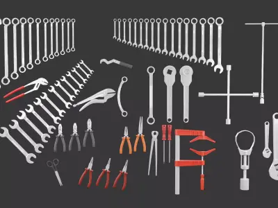 Hand Tools Pack Low-poly 3D model