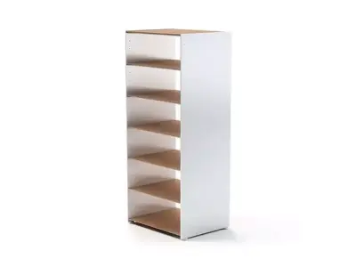 Wooden White And Brown Shelf 3D model