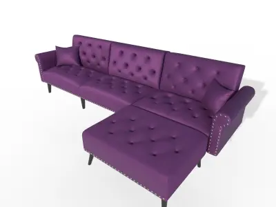 Velvet sofa Low-poly 3D model