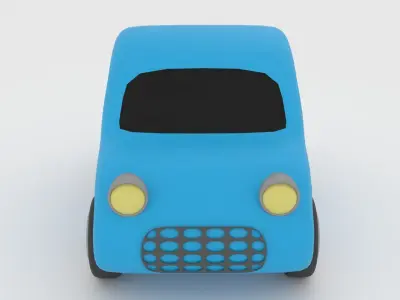 Kids Toy Car Cartoon 3D Model Low-poly 3D model
