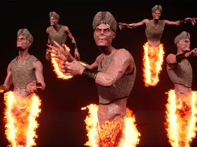 Hell ifrit sultan low-poly game engine ready 3D model Low-poly 3D model