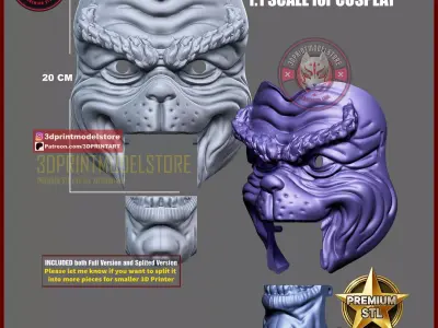 Christmas Mask Movable Jaw - Xmas Cosplay Props 3D print model