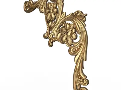 Corner Carved Plaster Molding Decoration 020 Low-poly 3D model