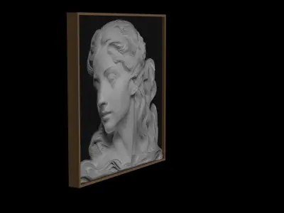 Womans Face Relief 1 3D print model