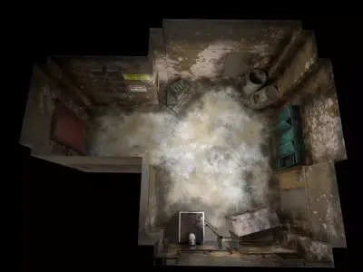 The old  Horror Room 10 Low-poly 3D model