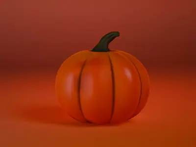 Stylized Pumpkin  Low-poly 3D model Low-poly 3D model