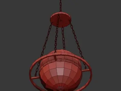Saturn globe hanging from chain 3D model