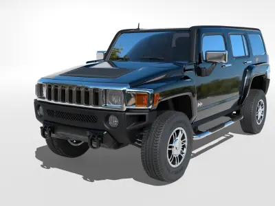Hummer H3 Rigged 3D model