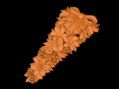 Carved decor CNC 3D print model  3D print model