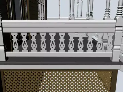 Baluster ornately carved metal bracket 3D model