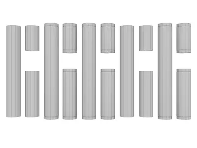 Round HVAC Ducting Pack Low-poly 3D model