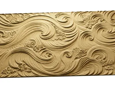 modern panel wall decor set relief stl mural CNC 172 3D model purchase