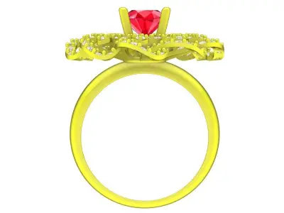 Luxury Floral Cluster Diamond Ring Jewelry Design 4429 3D print model