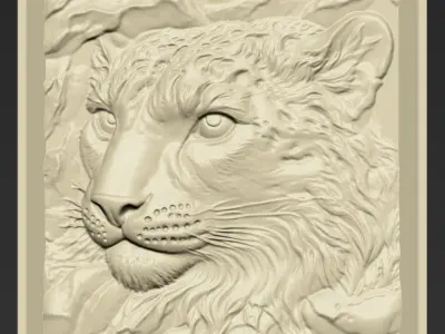 Leopard Head A43 3D print model