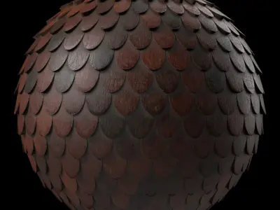 Roof Tile Materials 87- Wooden Roofing By Sbsar Seamless Pbr Texture