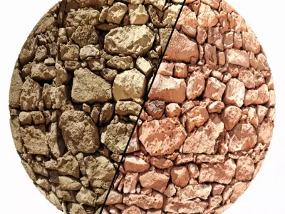 Ston Wall Material 17- Stone Wall Pbr 4k Texture