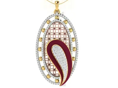 Solitaire Women Pendant 3dm STL OBJ FBX Renders Details 3D print model order