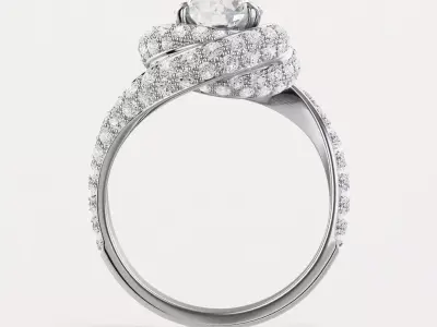 TRI - RING - SOLITAIRE RUBAN 3D print model