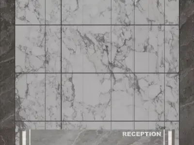 Modern Marble Reception Area 3D model