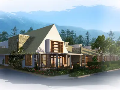 3D model of 2022 luxury fashion villa exterior 52 3D model