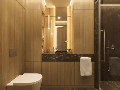 Modern bathroom interior 01 3D model