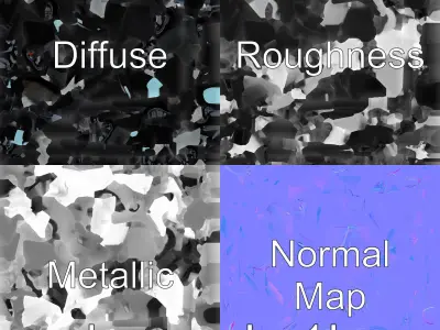 Black Mustang Sports Car 3D Model Low-poly 3D model