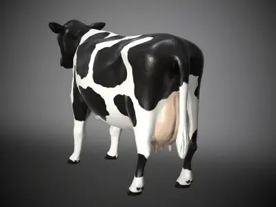 Plastic Cow Figure PBR Low-poly 3D model