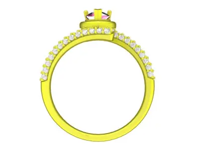 51785 luxury fashion diamond pear women ring 3D print model