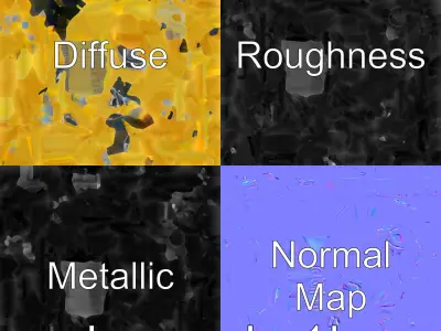 Bright Yellow Military Helicopter Toy Model Low-poly 3D model