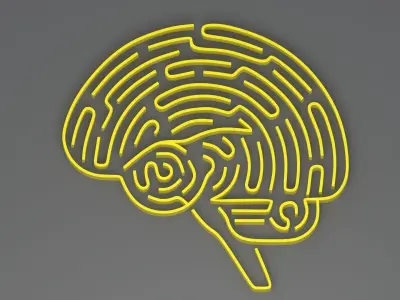 yellow brain maze 3D model