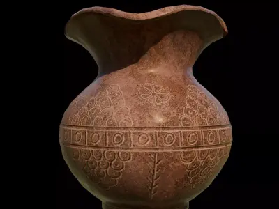 Clay Vase Low-poly 3D model