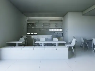 Restaurant Interior 3D Model Low-poly 3D model
