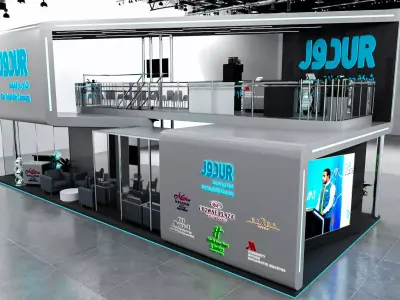 booth 15x6 two floor 3D model