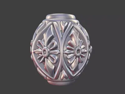 Decorative Silver Bead floral 3D print model